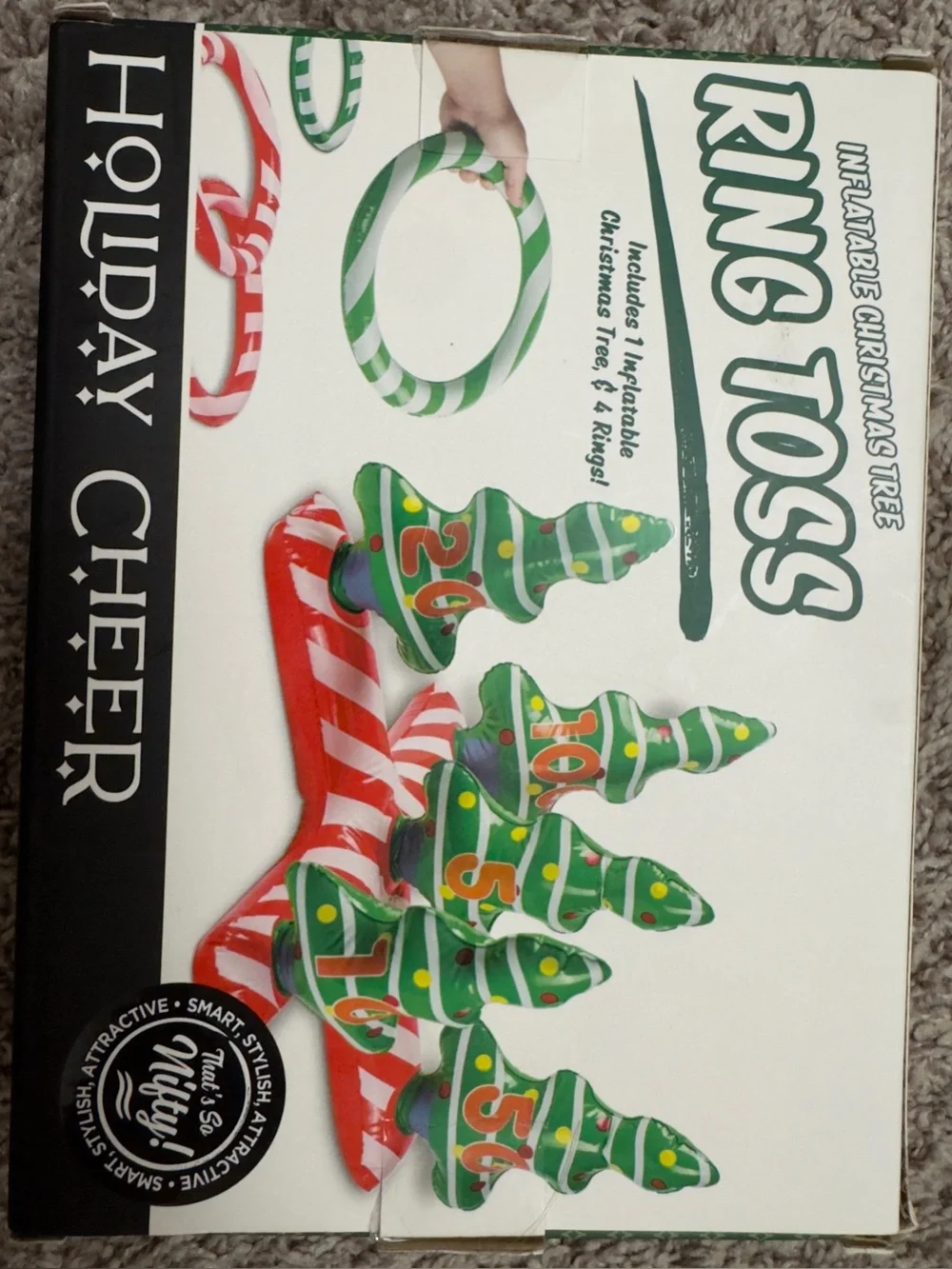 Inflatable Christmas Tree Ring Toss Party Game Toys Kids Adults Family New